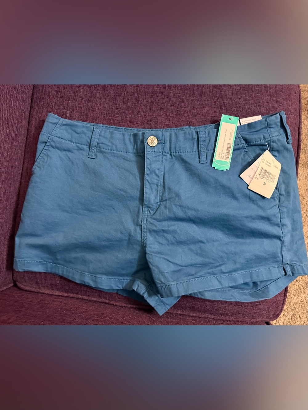 Size 33 Women's Blue Casual Cotton Shorts